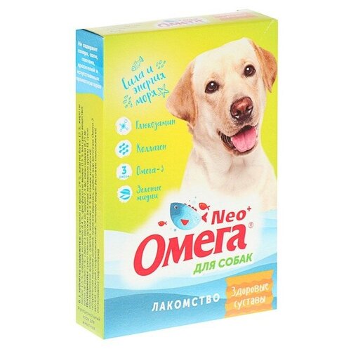 Лакомство Омега Nео+ "Здоровые суставы" для собак, с глюкозамином и коллагеном, 90 табл