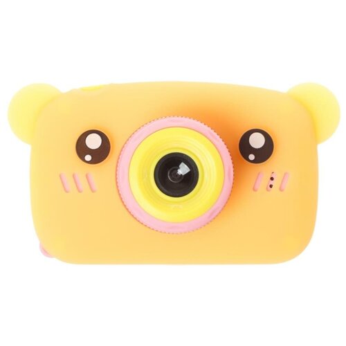 Детский цифровой фотоаппарат GSMIN Fun Camera Bear со встроенной памятью и играми (Желто-голубой)