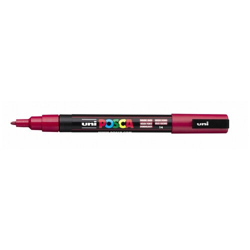 Маркер UNI POSCA PC-3M, 0, 9-1, 3 мм, наконечник пулевидный, №14 цвет темно-красный, Uni Mitsubishi Pencil  - купить