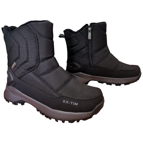 Ботинки EX-TIM, зимние, полнота 7, грязеотталкивающая пропитка, нескользящая подошва, утепленные, размер 42, черный