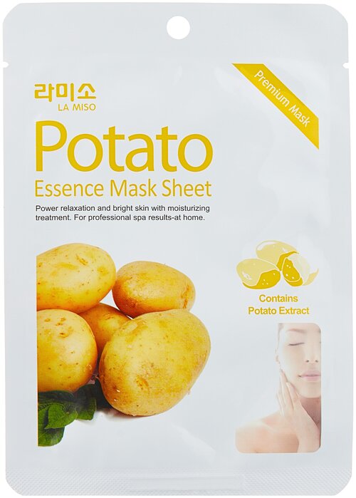 La Miso тканевая маска Premium Essence Mask с экстрактом картофеля, 21 г, 21 мл