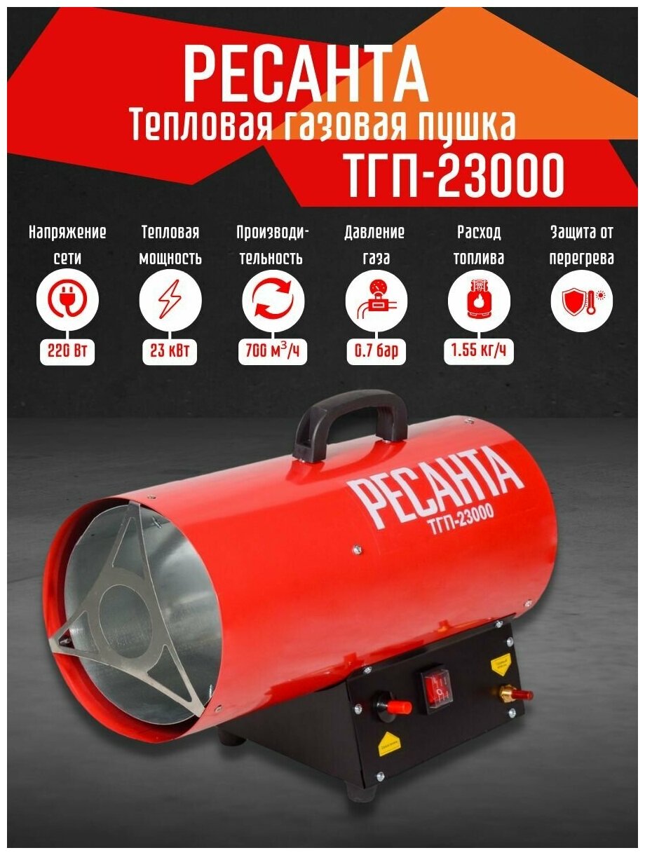 Тепловая газовая пушка ТГП-23000 Ресанта - фотография № 8