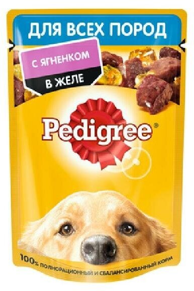 Pedigree Паучи для взрослых собак всех пород с ягненком в желе 85г 10222591 0,085 кг 43500 (2 шт)