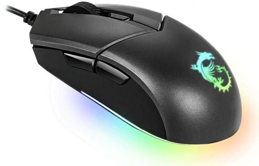 Мышь проводная Gaming Mouse MSI Clutch GM11, Wired, DPI 5000, symmetrical design, RGB lighting, Black (S12-0402030-CLA) - фото №6