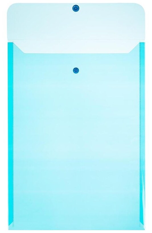 Папка-конверт на кнопке КНК 150 синий прз, вертикул. 10шт/уп