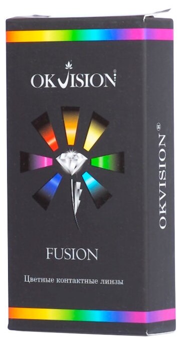 Цветные контактные линзы OKVision Fusion 3 месяца, -5.00 8.6, Brilliant Blue, 2 шт.