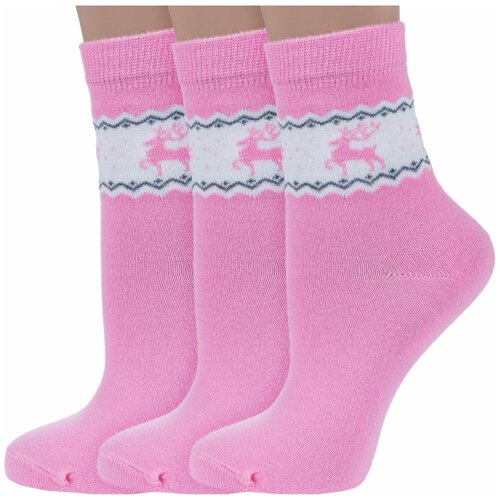 Носки RuSocks 3 пары, размер 20-22, розовый носки rusocks 3 пары размер 20 22 мультиколор