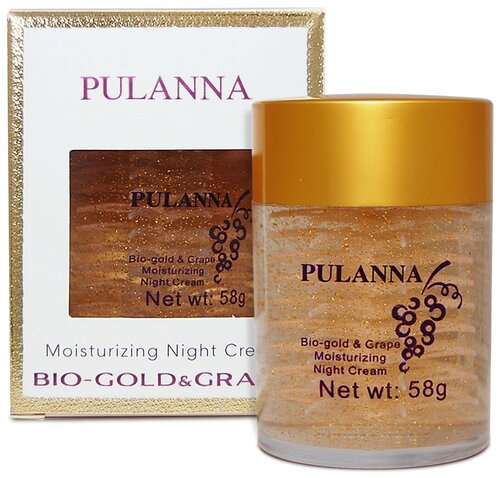 PULANNA Увлажняющий ночной крем Био-Золото и Виноград - Bio-gold &Grape Moisturizing Night Cream 58 г