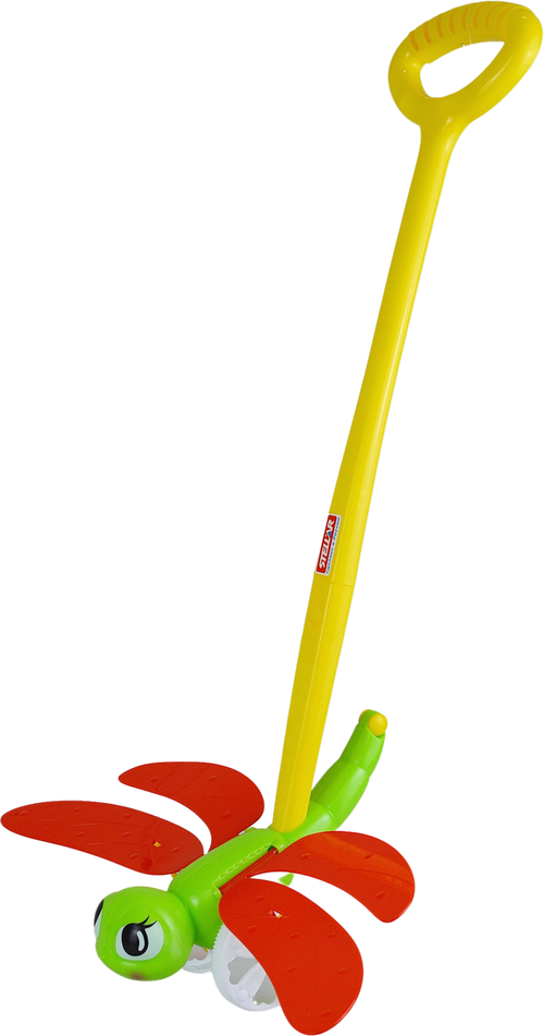 Каталка детская на палочке Весёлая стрекоза, для малышей, игрушка с ручкой в подарок