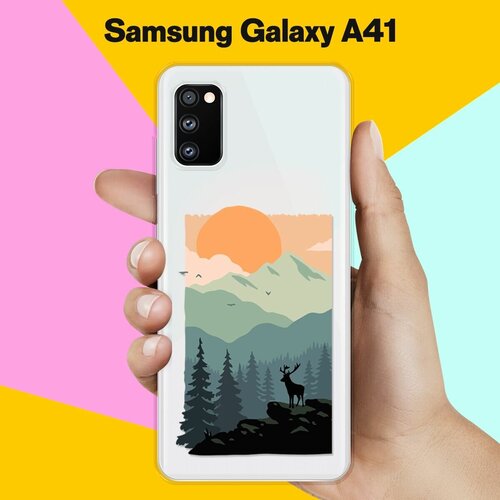 Силиконовый чехол Горы и лес на Samsung Galaxy A41