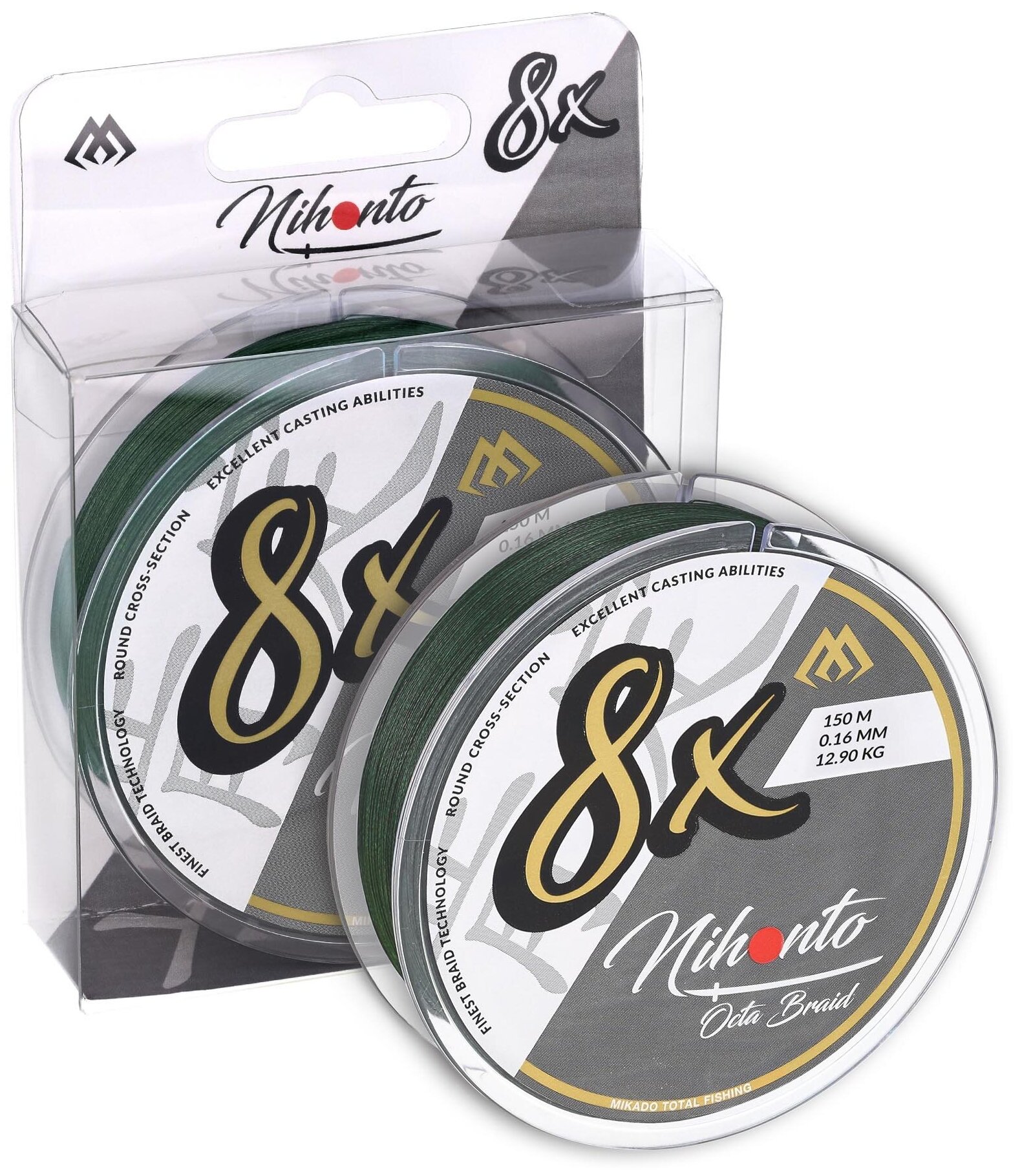 Плетеный шнур Mikado NIHONTO OCTA BRAID 023 green (150 м) - 20.80 кг. Z24G-023