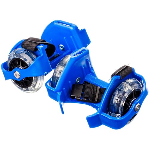 Silapro Ролики на пятку с подсветкой база пластик раздв, колеса ПВХ 7,2см 3LED, до 80кг, 6+, синий 1 .
