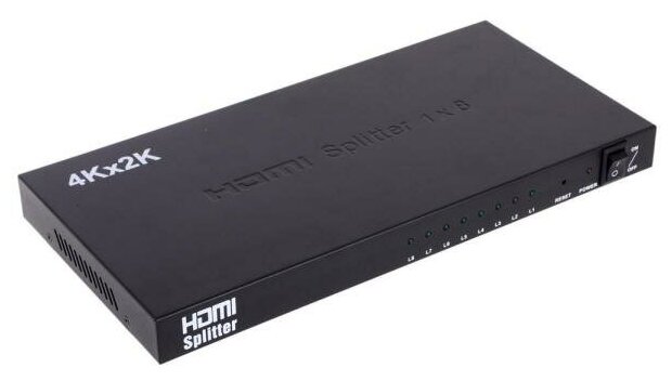 Сплиттер HDMI Orient HSP0108H 8-in/1-out HDMI 1.4 HDTV1080p/1080i/720p HDCP1.2 внешний БП