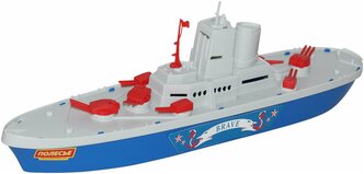Корабль Полесье Крейсер Смелый 56405, 46 см, белый/синий
