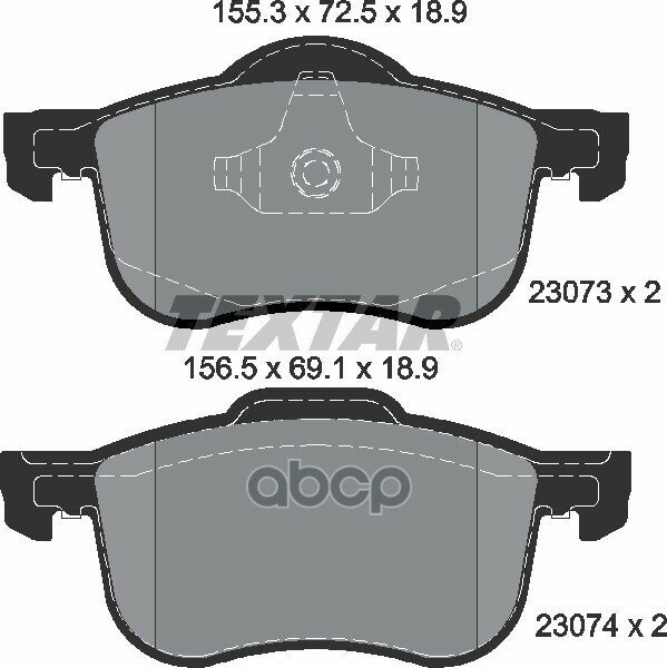 Колодки Передние С Противошумной Пластиной Q+ Volvo S60/S80/V70 Textar 2307303 Textar арт. 2307303