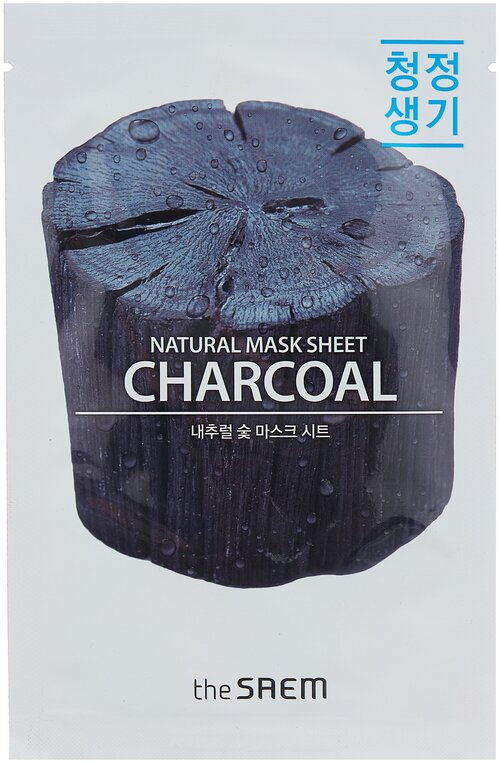 The Saem Natural Mask Sheet Charcoal тканевая маска с древесным углем, 21 г, 21 мл