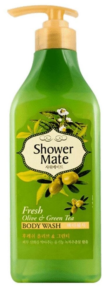 Гель для душа Shower Mate Fresh olive & green teaолива, 550 мл, 550 г