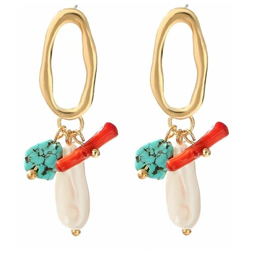 Серьги-гвоздики С барочным жемчугом, GRANDE STELLA