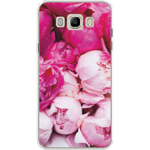 Силиконовый чехол на Samsung Galaxy J5 2016 / Самсунг Галакси Джей 5 2016 Пионы розово-белые силиконовый чехол на samsung galaxy j5 2016 самсунг галакси джей 5 2016 пионы розово белые