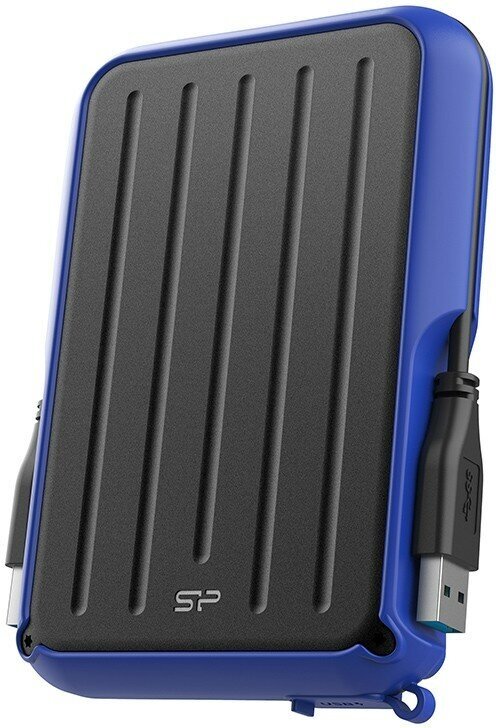 Внешний жёсткий диск 4Tb Silicon Power Armor A66 Black/Blue (SP040TBPHD66LS3B)