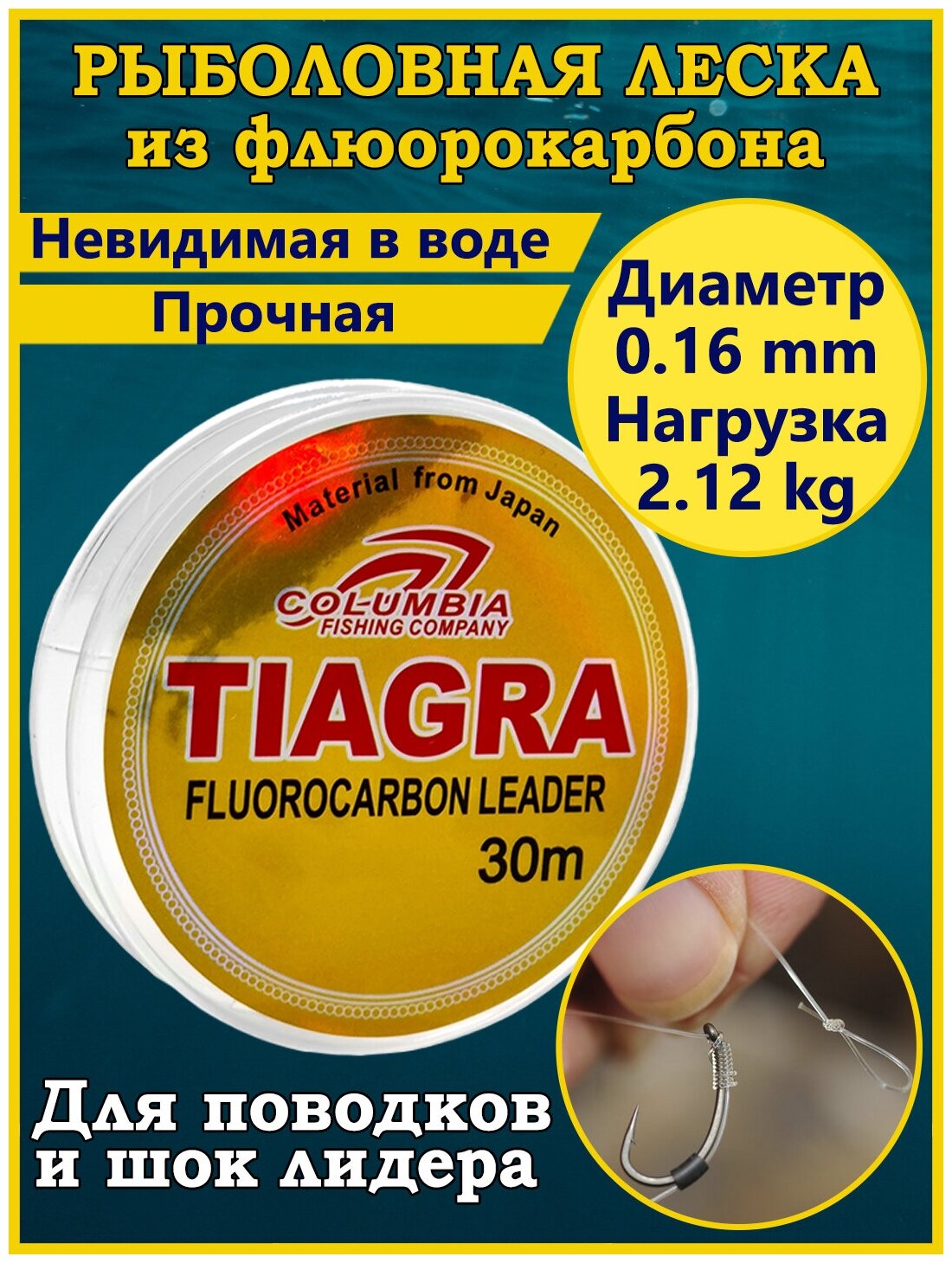 Леска рыболовная флюорокарбоновая Tiagra