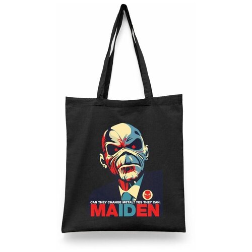 фото Сумка-шоппер унисекс каждому своё "iron maiden/хеви-метал/стив харрис" черная