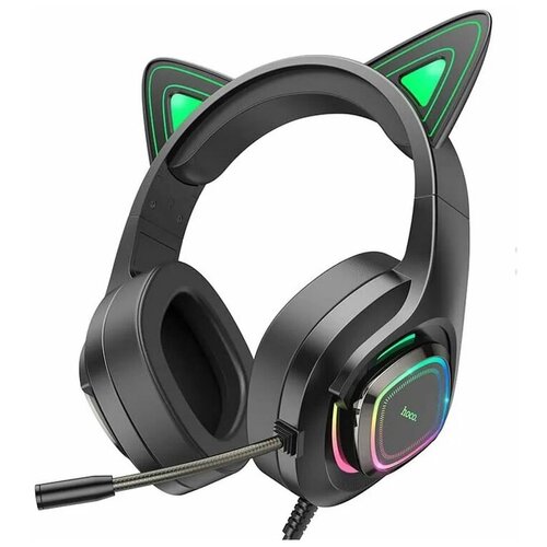 Наушники Hoco W107 Cute Cat Gaming с подсветкой Elf cat эльфийская кошка perfeo игровая гарнитура secutor черная 1 5 м разъем 3 5 мм