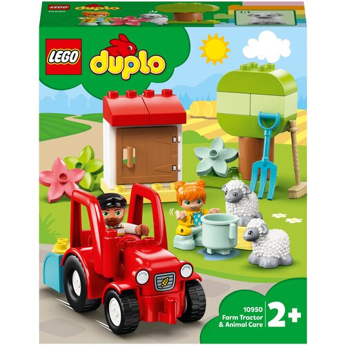 Конструктор LEGO DUPLO Town 10950 Фермерский трактор и животные, 27 дет. lego lego duplo конструктор фермерский трактор домик и животные