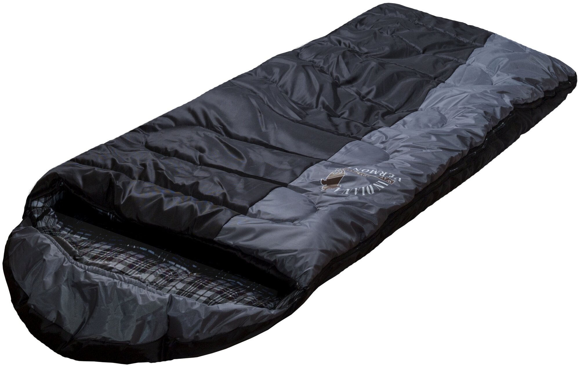 Спальный мешок INDIANA Vermont R-zip от -8 C одеяло с подголовником, фланель, 19535X90 см