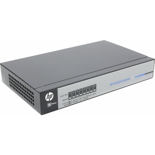 Коммутатор HP 1410-8 Switch (8 ports 10/100, Fanless, Unmanaged, desktop)(repl. for JD856A) корпус asus tinker 2 fanless case 90an00b0 m0xay0