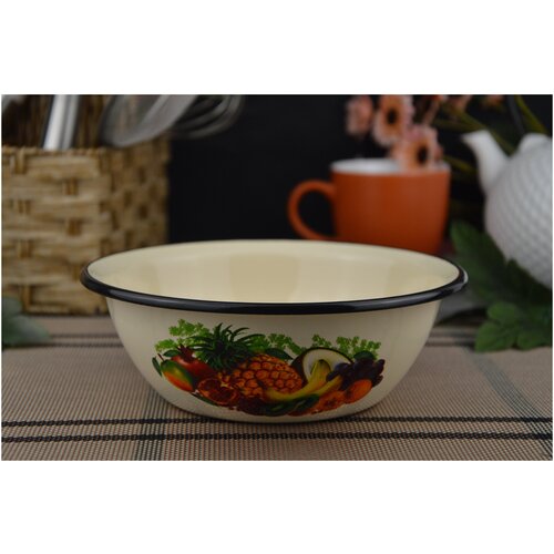 Миска эмалированная, 0,8 л, слоновая кость