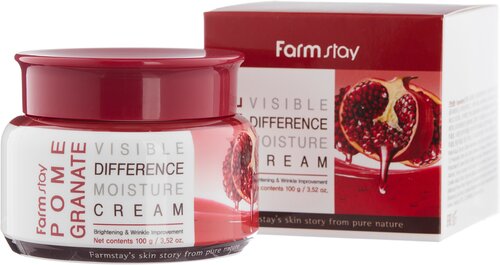 Farmstay Visible Difference Moisture Cream Pomegranate Увлажняющий крем для лица с экстрактом граната, 100 мл