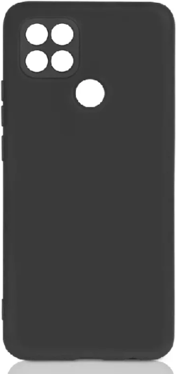 Силиконовый чехол с микрофиброй DF для Oppo A15/A15s oOriginal-09 (black)