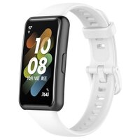 Силиконовый ремешок для Honor Band 7 и Huawei Band 7 / Сменный браслет для умных смарт часов/ Фитнес трекера Хонор Бэнд 7/ Хуавей Бэнд 7, Белый