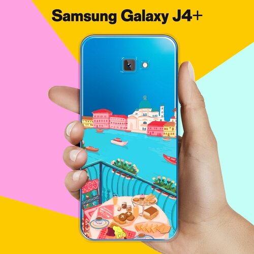 силиконовый чехол на samsung galaxy j4 самсунг джей 4 плюс с принтом бумажные цветы Силиконовый чехол на Samsung Galaxy J4+ Венеция / для Самсунг Галакси Джей 4 Плюс 2018