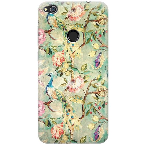 фото Cиликоновый чехол на honor 8 lite / хонор лайт с принтом "винтажный цветочный паттерн" gosso