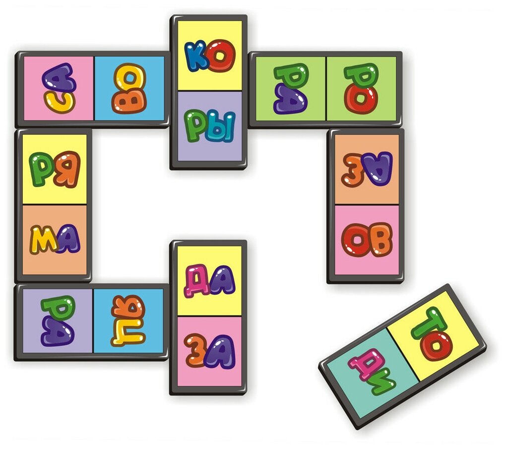 Настольная игра Развивающие игры Домино детское " Учимся читать "