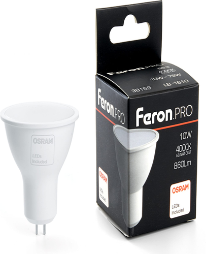 Лампа светодиодная LED 10вт 230в GU5.3 белый Feron.PRO 38159 FERON