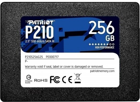 Накопитель SSD Patriot Memory PATRIOT 2.5" 256Гб SATA (P210S256G25)