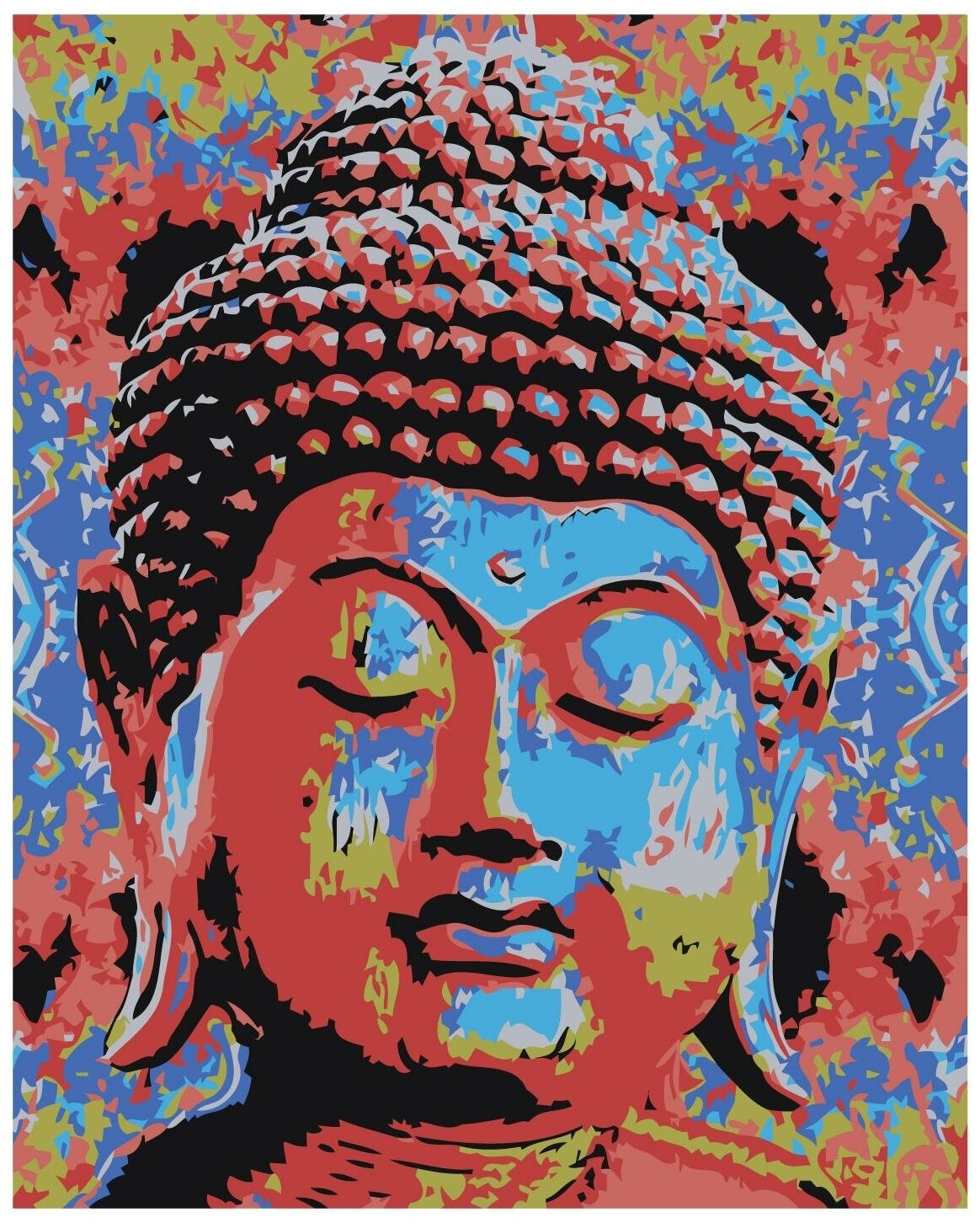Радужный Будда Раскраска картина по номерам на холсте