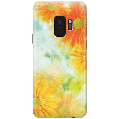 фото Gosso ультратонкий силиконовый чехол-накладка для samsung galaxy s9 с принтом "оранжевые цветы"