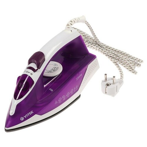 Утюг Vitek VT-8308 2200 Вт нержавеющая сталь отпаривание фиолетовый 296500₽