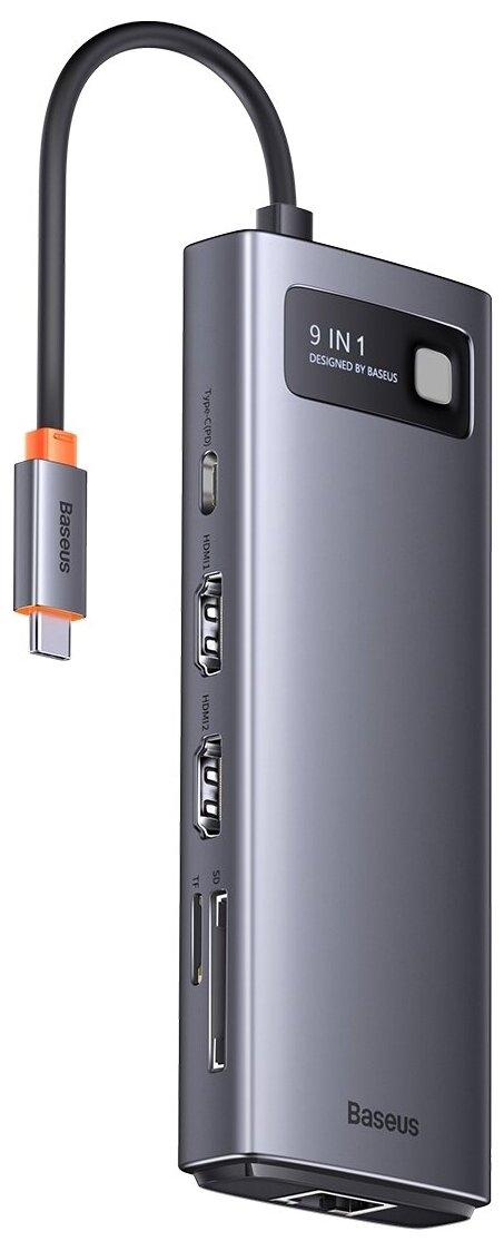 Хаб Baseus 9-in-1 Type-C-HDMI+USB3.0+USB2.0+PD+SD/TF+RJ45(WKWG060013)