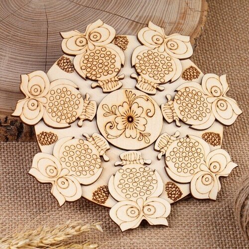 Подставка под горячее Совы, D-20 см, можжевельник 1 шт.