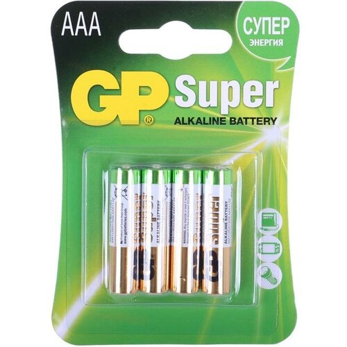 батарейки gp super alkaline 24a lr03 aaa 4шт Батарея GP 24A 4шт. Super Alkaline (AAA) GP24A-CR4