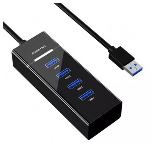 Концентратор KS-IS 1*USB 3.0 3*USB 2.0 F в USB 3.0 Type A M 1.2м - фото №1