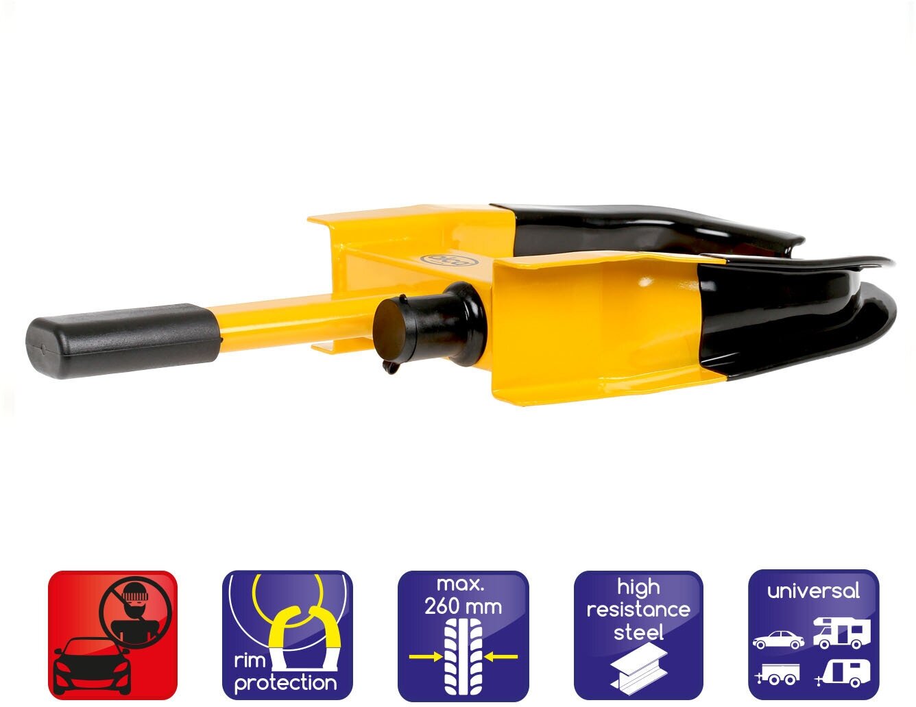 Противоугонное устройство, Блокировщик колес расширяемый, 3 ключа защиты , 475 x 235/350 x 70mm