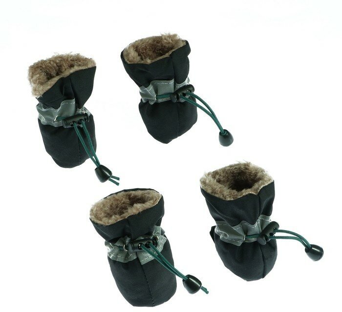 Ботинки для собак КНР "По лужам", набор 4 шт, 2 размер, черные (9078387) - фотография № 3