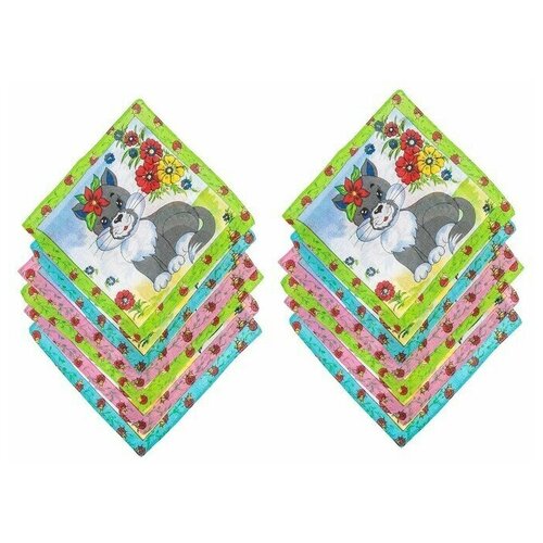 фото Набор детских носовых платков melagrana, 20х20 см- 12шт, ситец