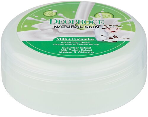 Deoproce Крем для тела Natural Skin Milk & Cucumber Nourishing Cream, 100 мл